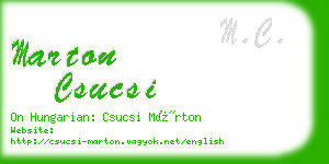 marton csucsi business card